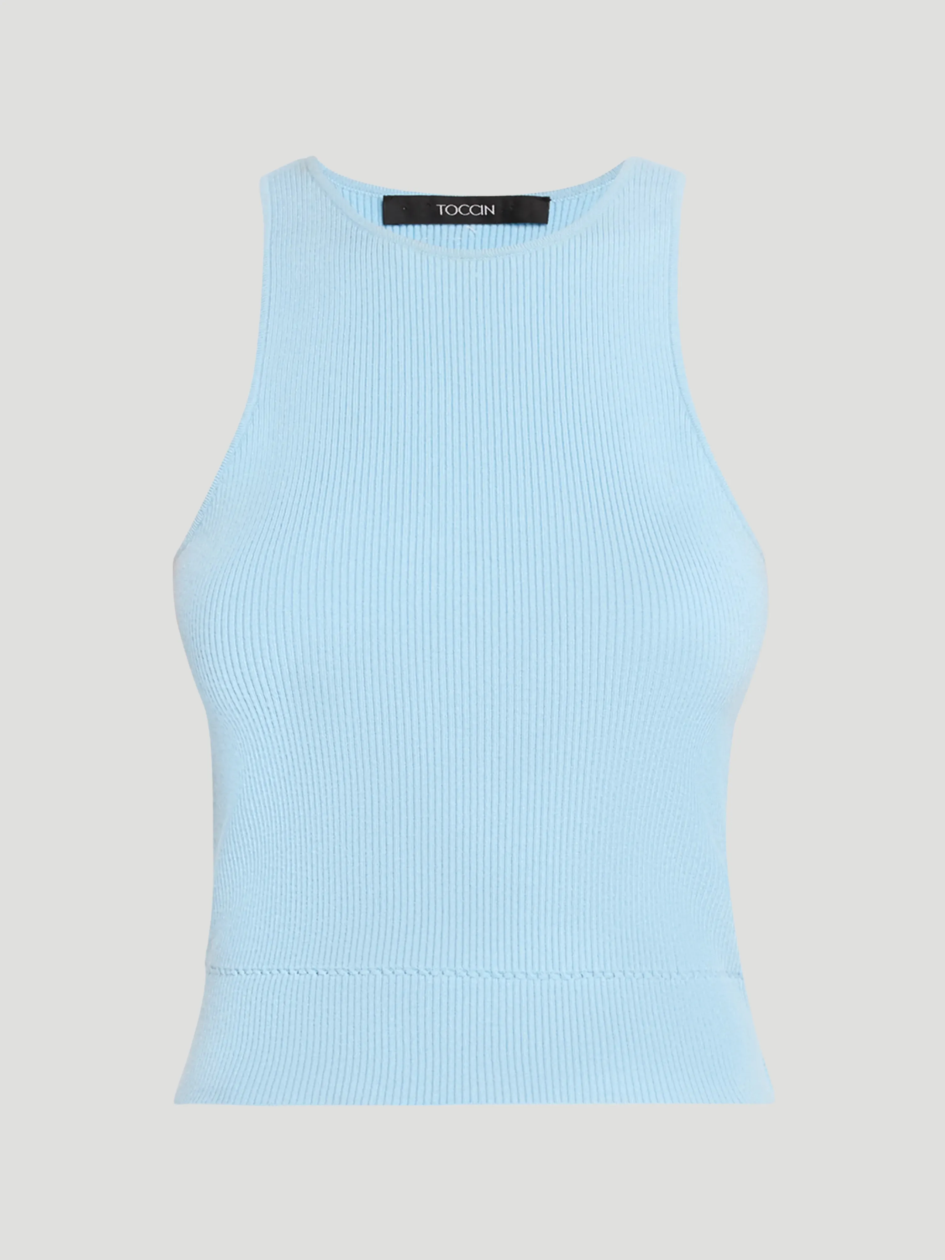 Avery Racer Tank in Light Blue