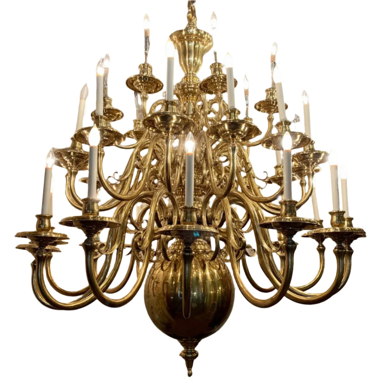 Brass Chandelier, Oversized, 35- Candle Light, Traditional