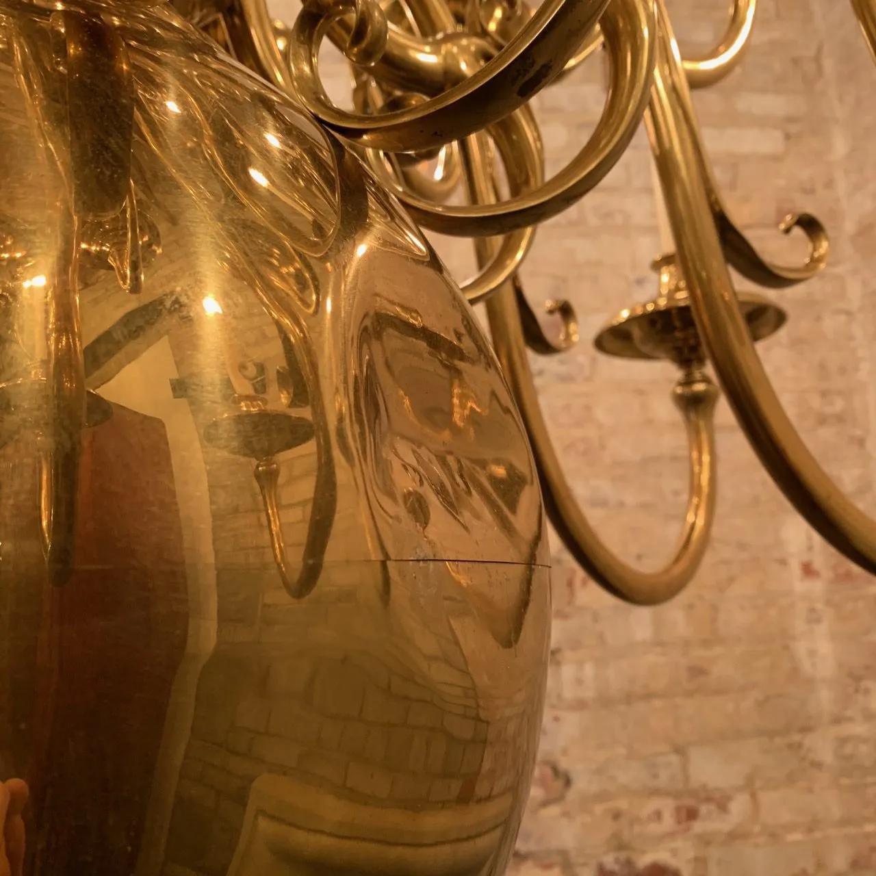 Brass Chandelier, Oversized, 35- Candle Light, Traditional