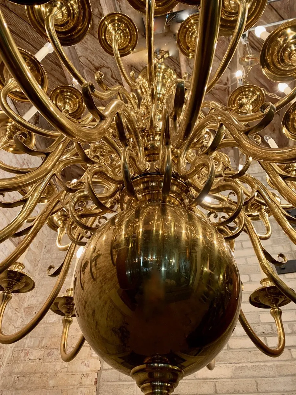 Brass Chandelier, Oversized, 35- Candle Light, Traditional