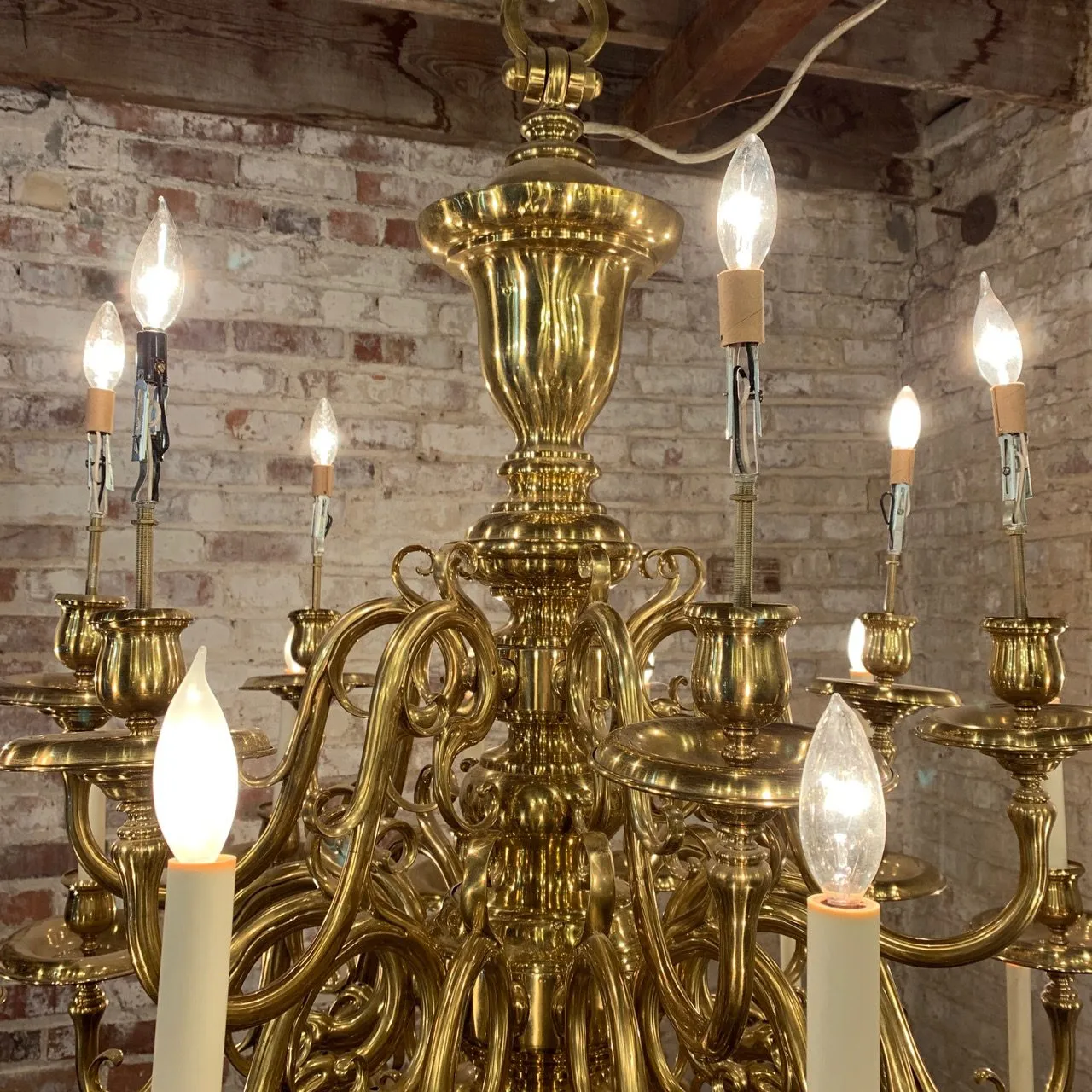Brass Chandelier, Oversized, 35- Candle Light, Traditional