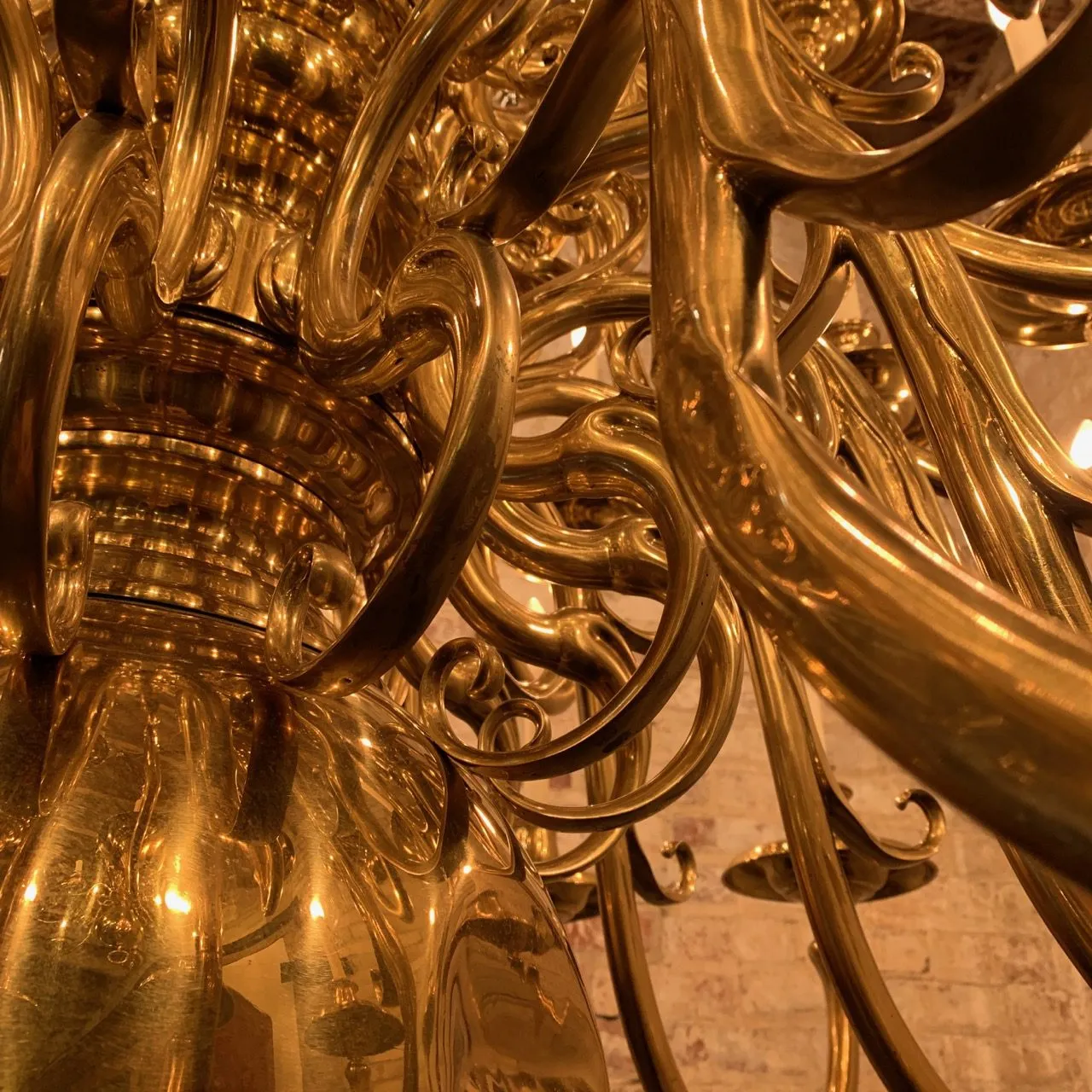 Brass Chandelier, Oversized, 35- Candle Light, Traditional