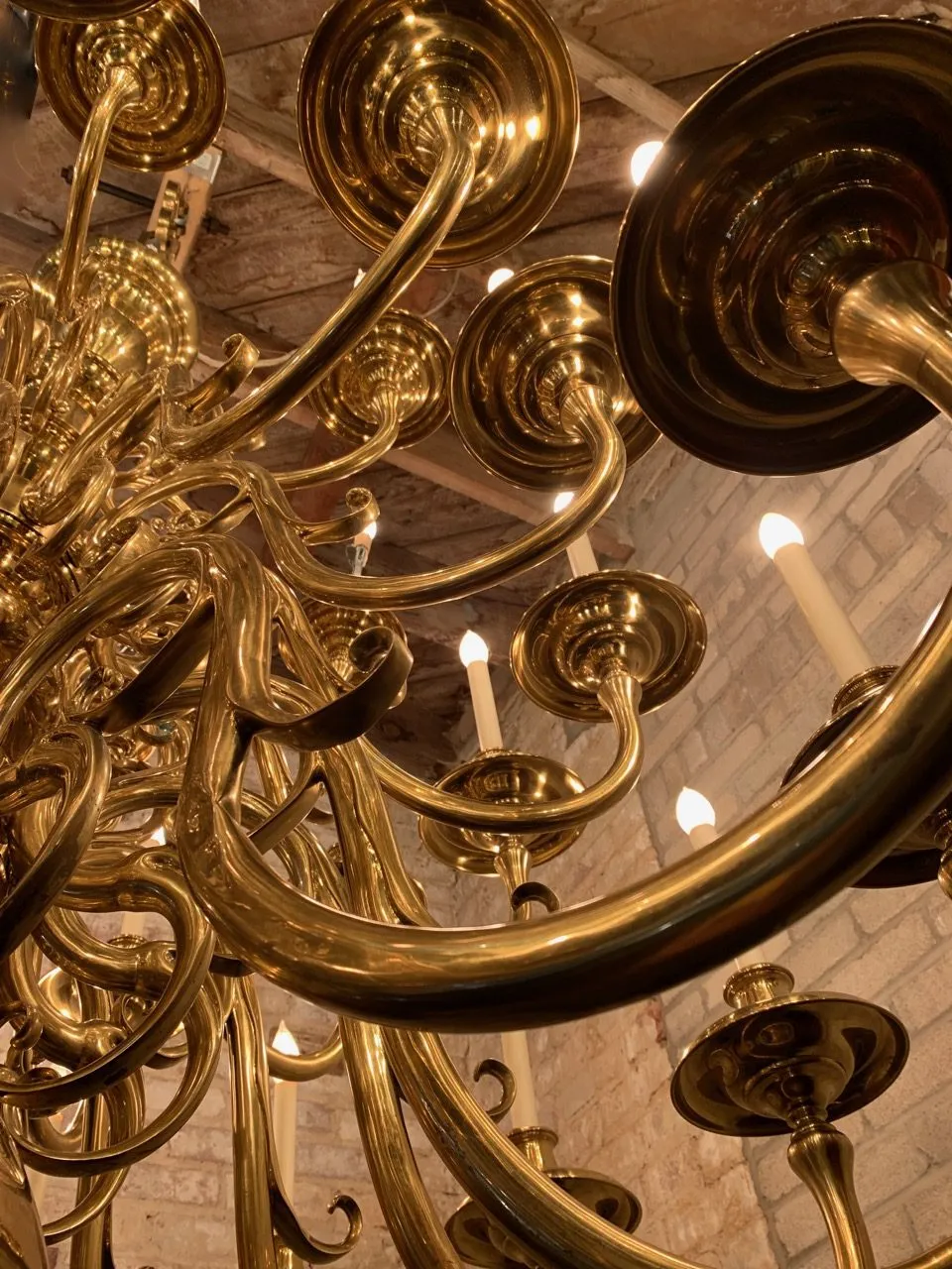 Brass Chandelier, Oversized, 35- Candle Light, Traditional