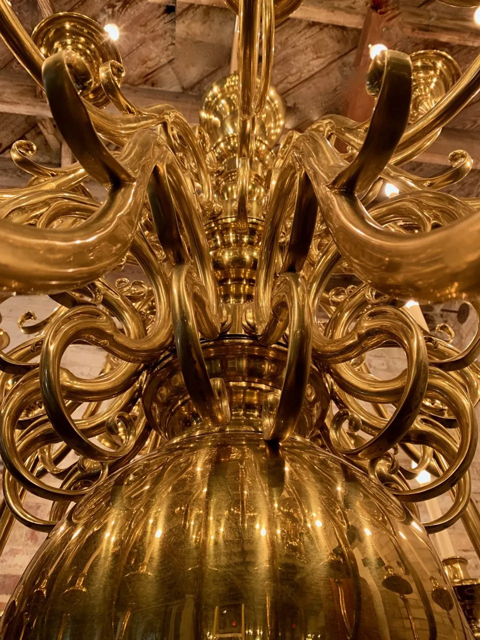 Brass Chandelier, Oversized, 35- Candle Light, Traditional