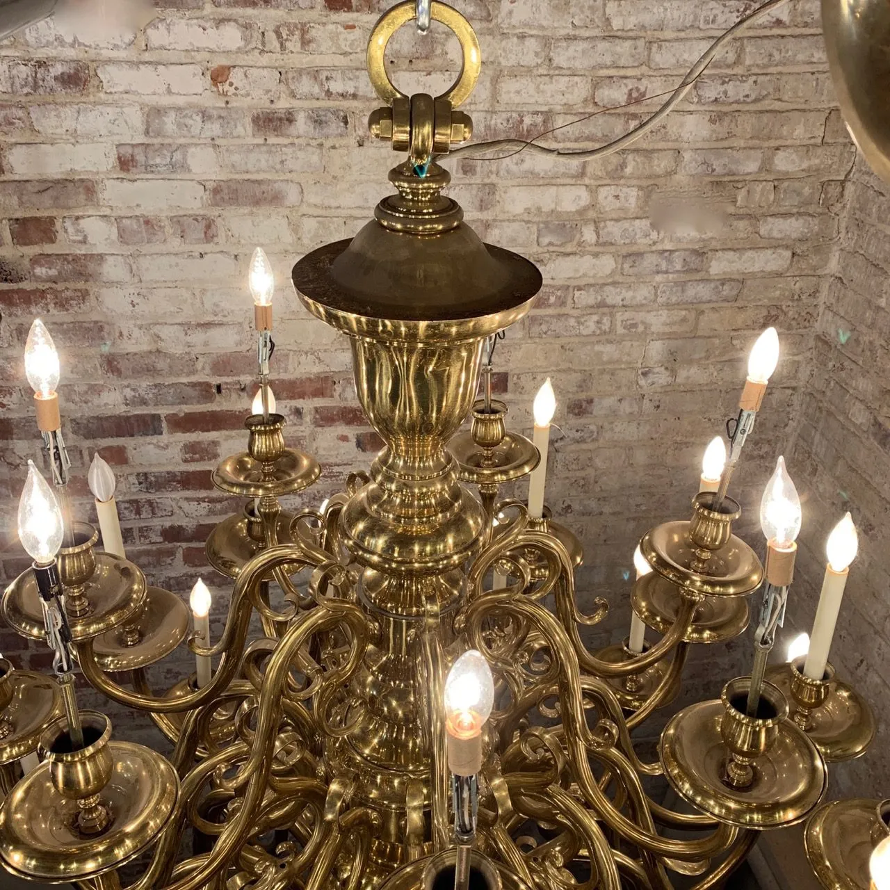 Brass Chandelier, Oversized, 35- Candle Light, Traditional