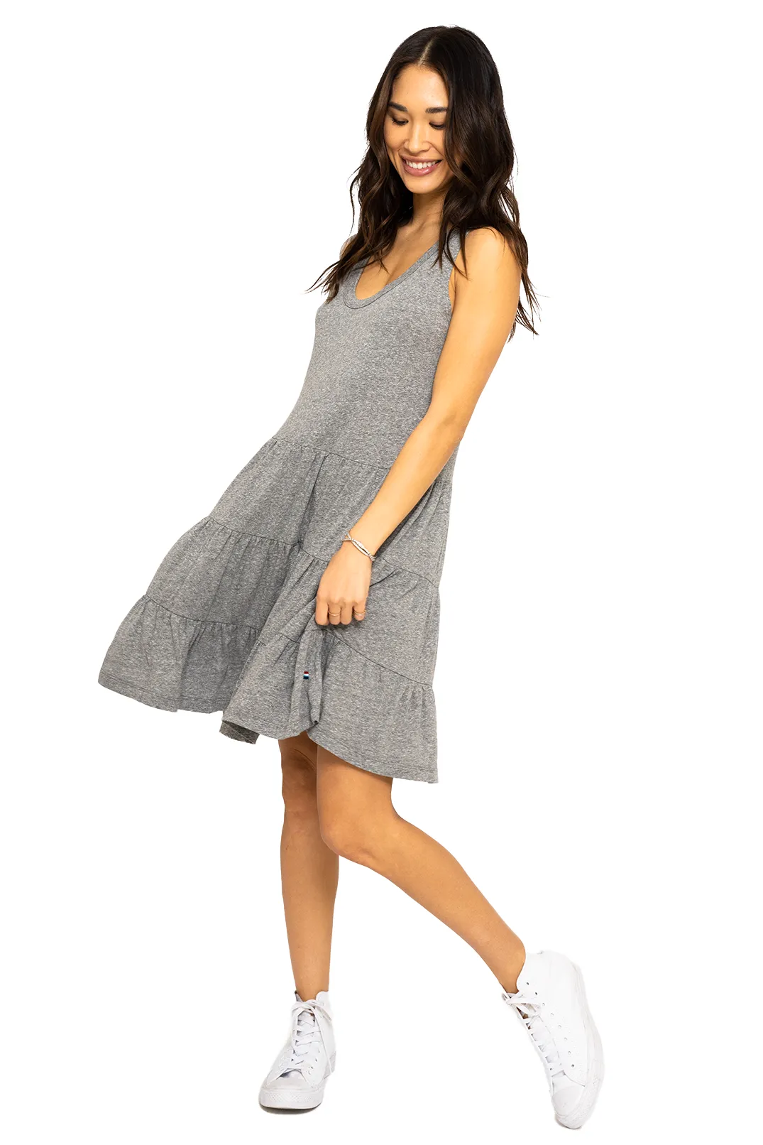 Coastal Tier Tank Dress - Heather