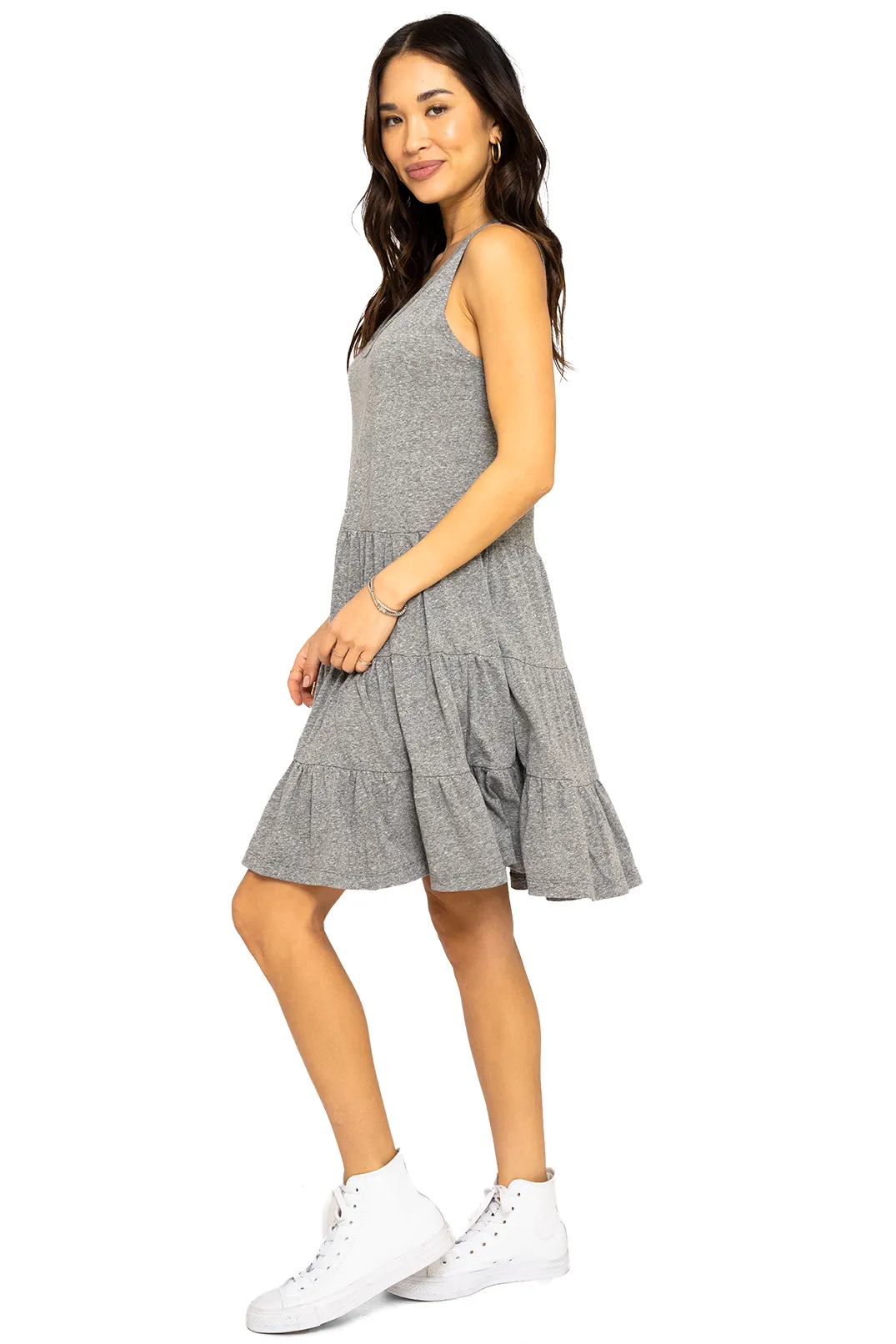Coastal Tier Tank Dress - Heather