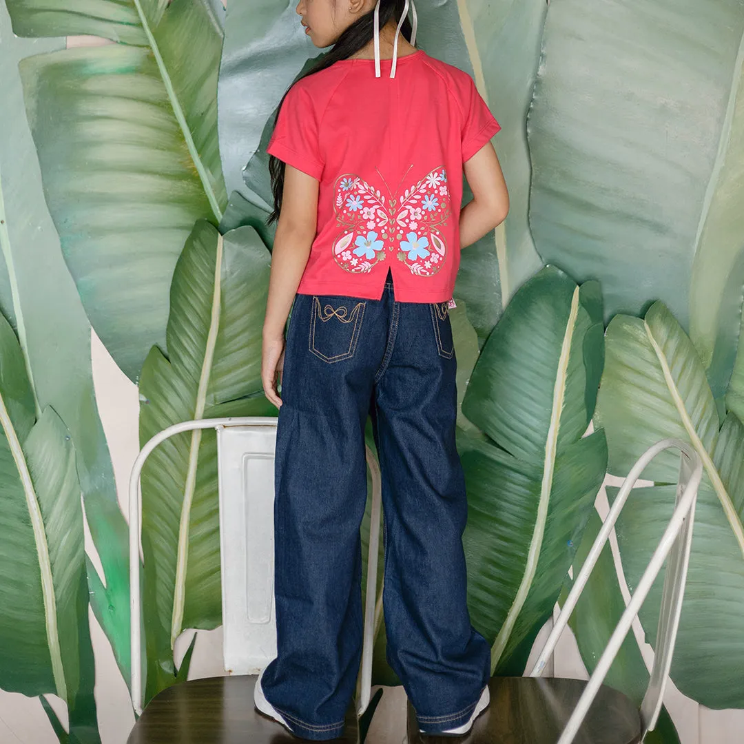 Denim culottes/ Kulot panjang jeans anak perempuan/ Rodeo Junior Girl Pink Blush