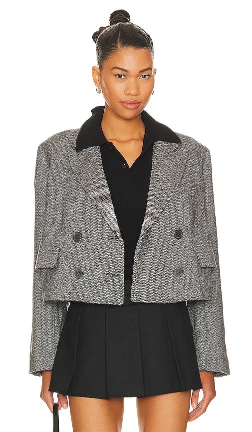 Free People Tailored Heritage Jacket in Grey
