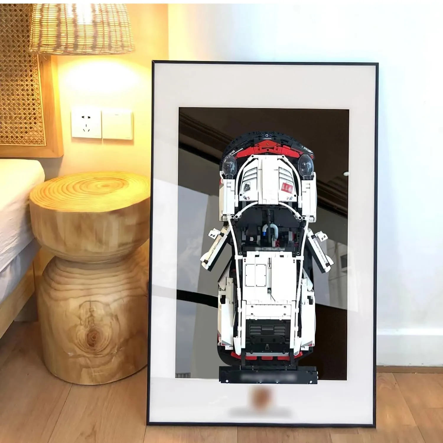 iLuane Display Wallboard for Lego Technic Porsche 911 RSR 42096, Adult Collectibles Display Wallboard for Building Blocks, Gifts for Lego Lovers (Only Display Wallboard), Black,white, M