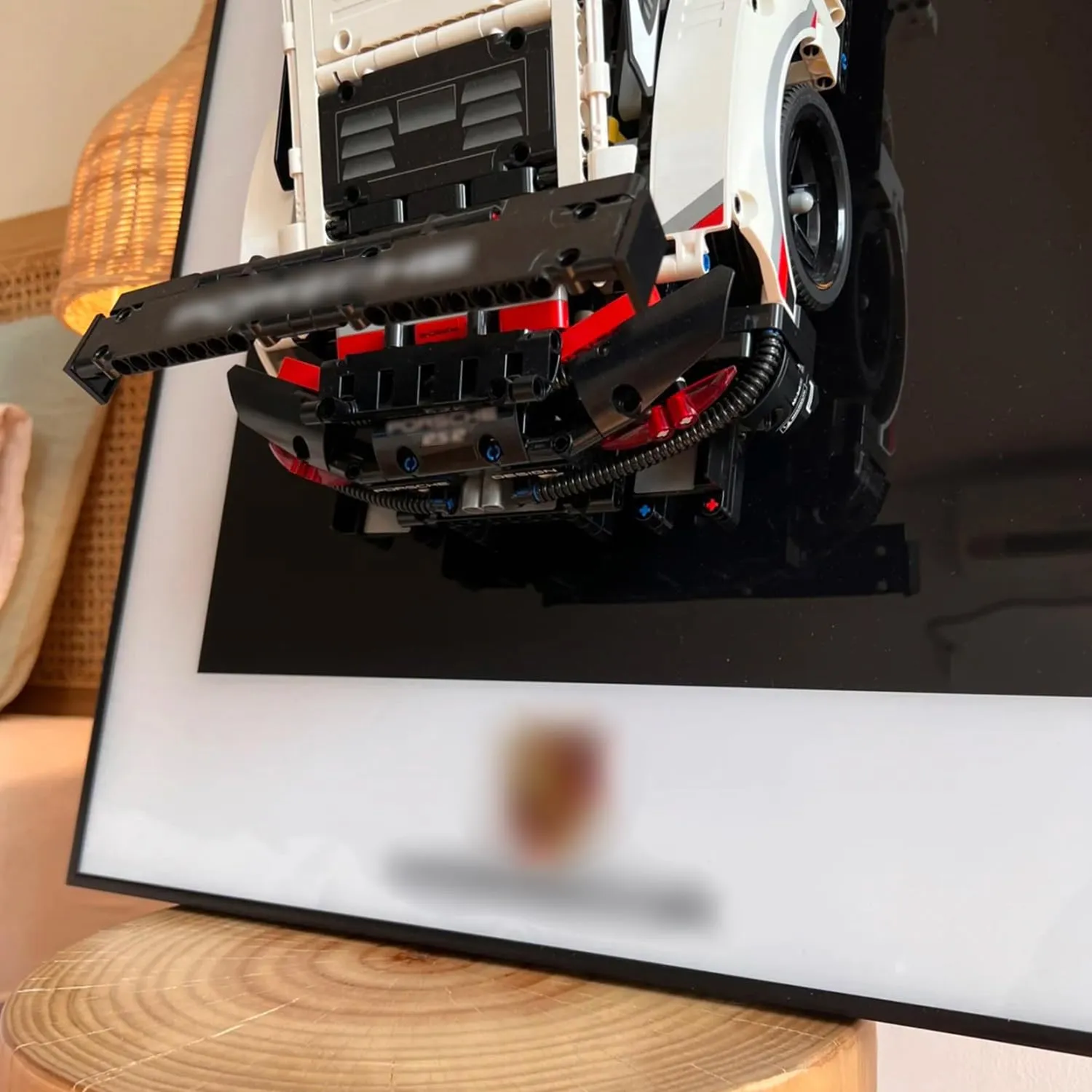 iLuane Display Wallboard for Lego Technic Porsche 911 RSR 42096, Adult Collectibles Display Wallboard for Building Blocks, Gifts for Lego Lovers (Only Display Wallboard), Black,white, M