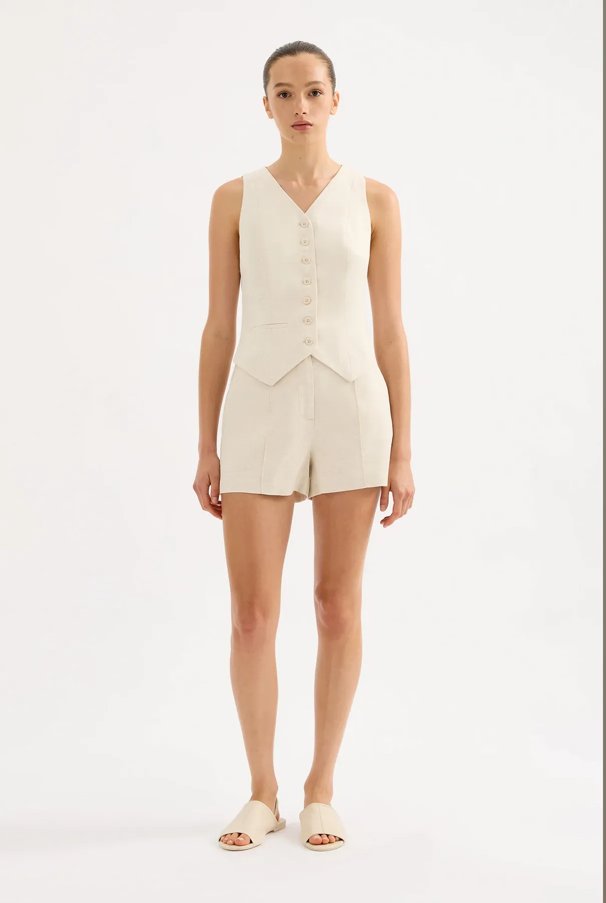 LOGAN TAILORED VEST | BONE