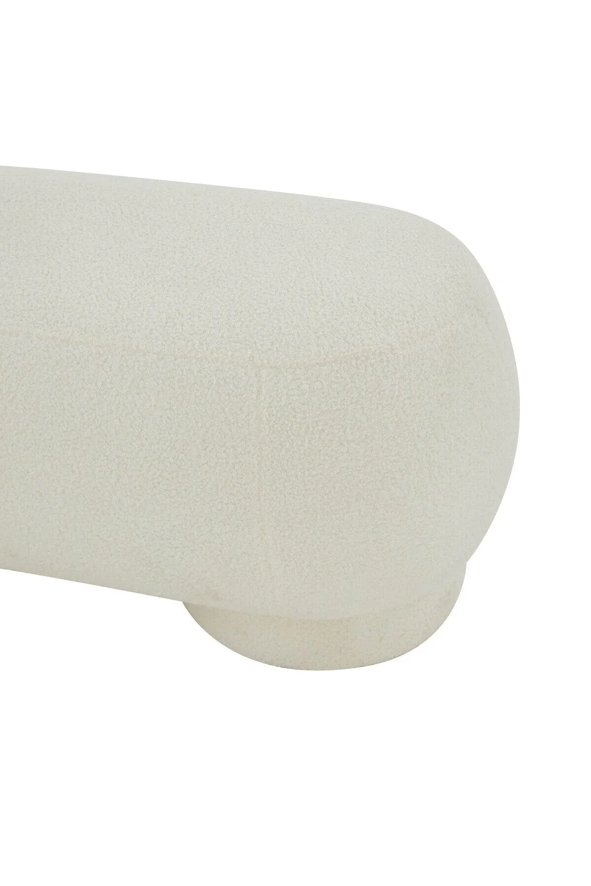 Mara Cream Vegan Shearling Ottoman