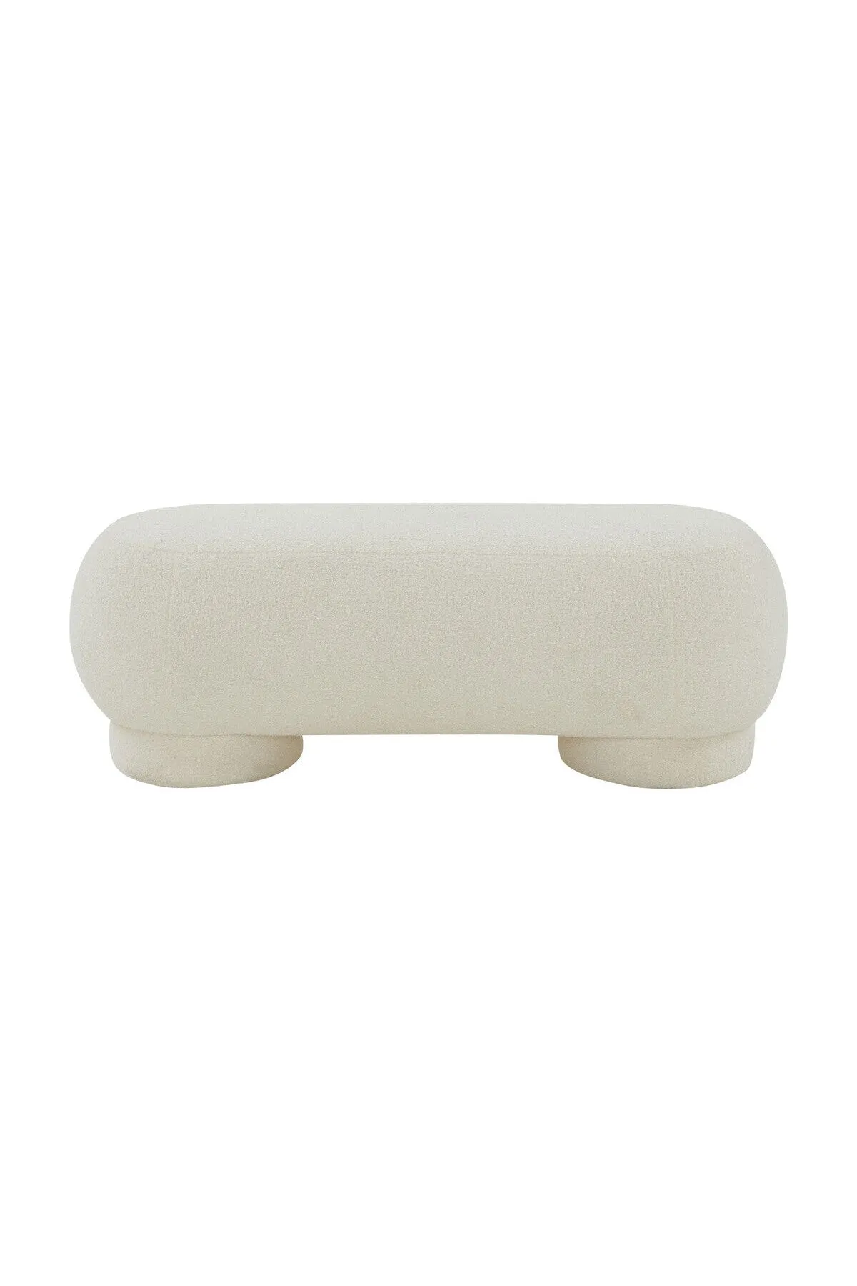 Mara Cream Vegan Shearling Ottoman