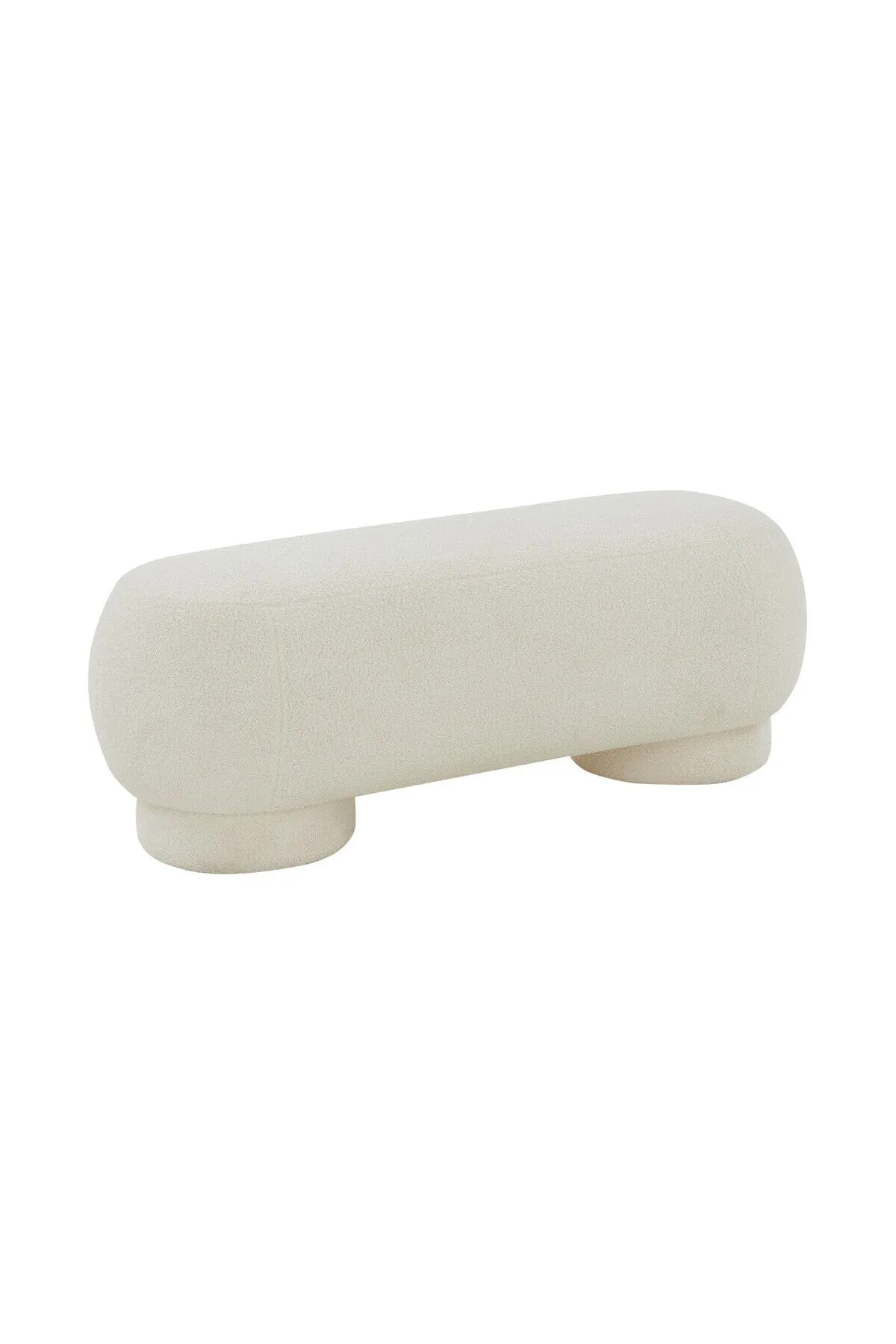 Mara Cream Vegan Shearling Ottoman