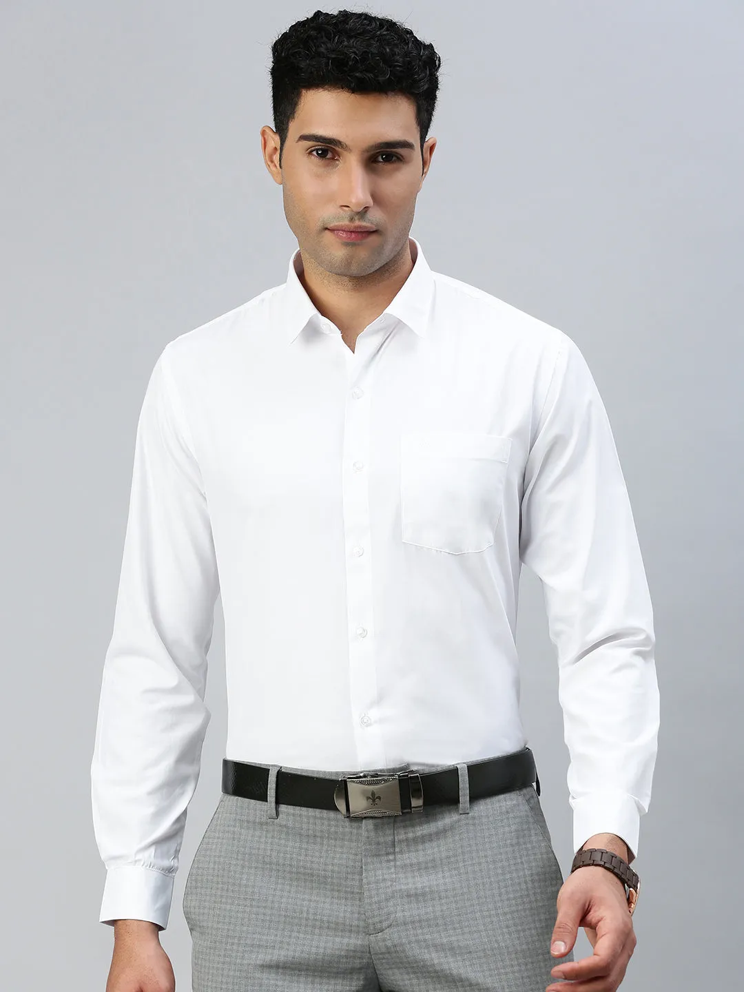 Men Cotton Rich White Shirt Wewin New