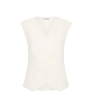 Minimal Tailored Vest in Ivory