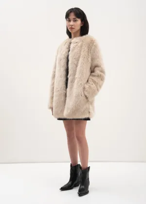 Oatmeal Faux Fur Coat