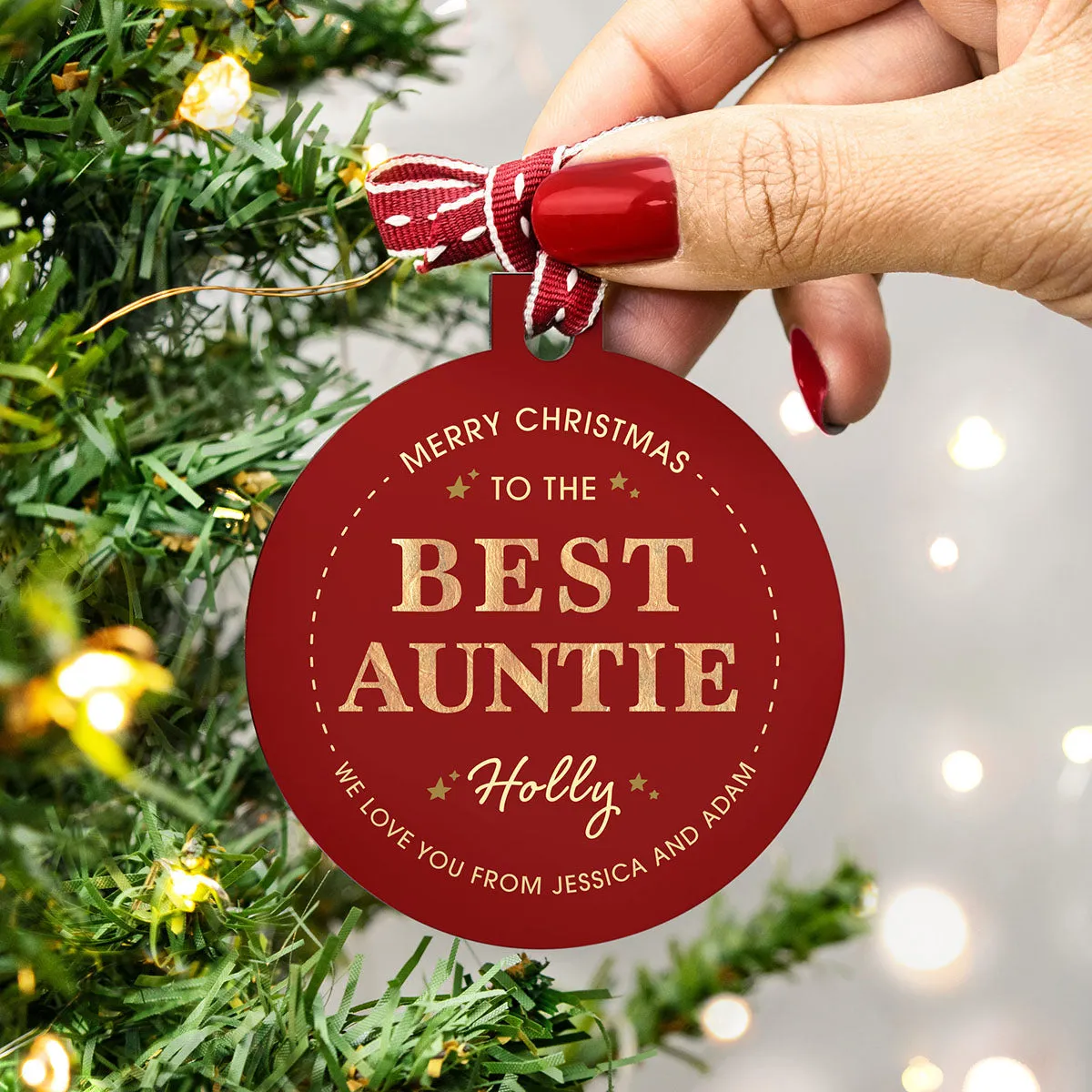 Personalised Christmas Bauble For Auntie