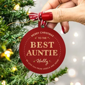 Personalised Christmas Bauble For Auntie