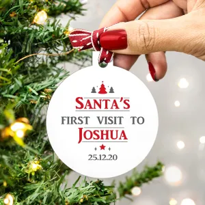 Personalised 'Santa's First Visit' Christmas Bauble