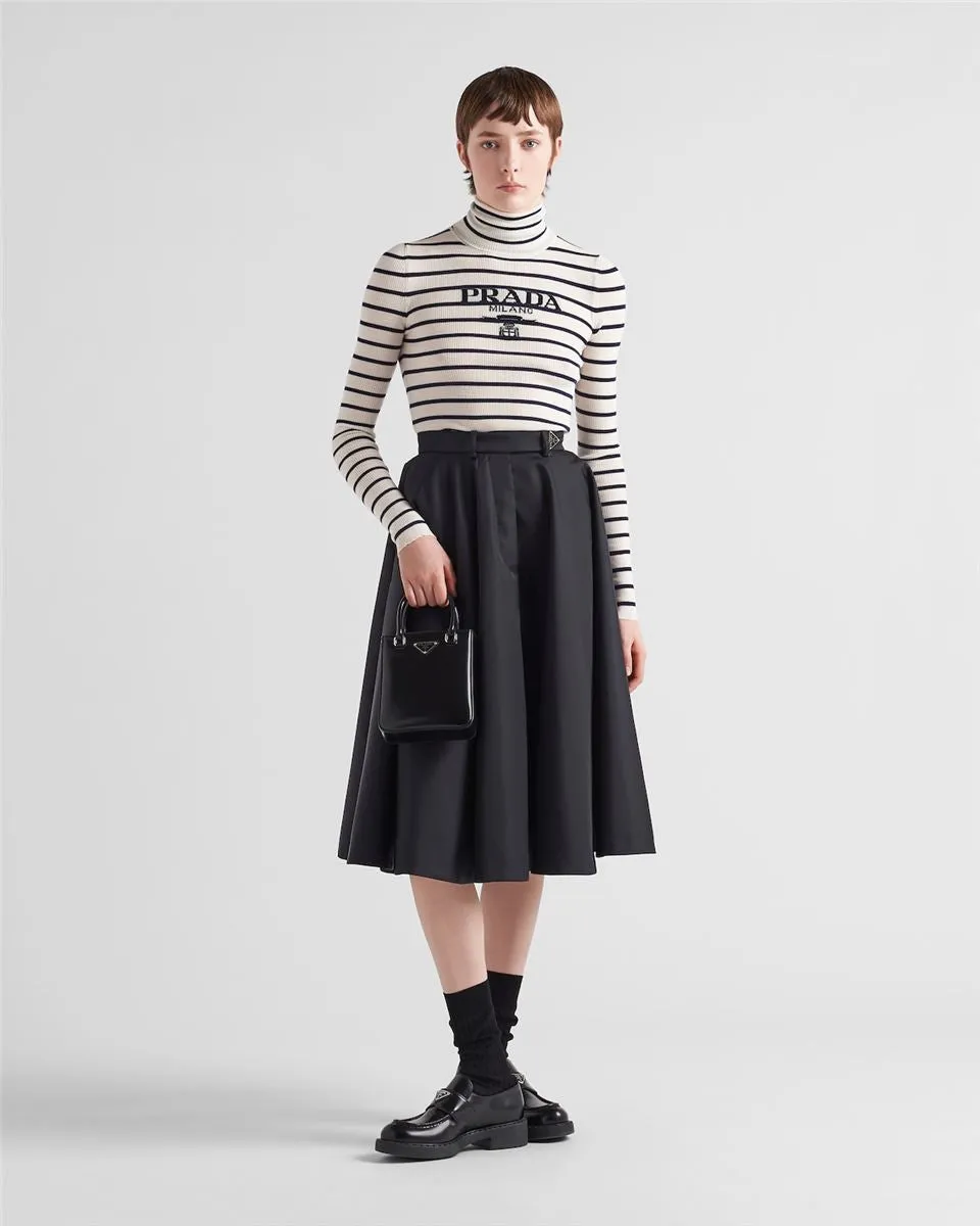RE-NYLON PLEATED SKIRT