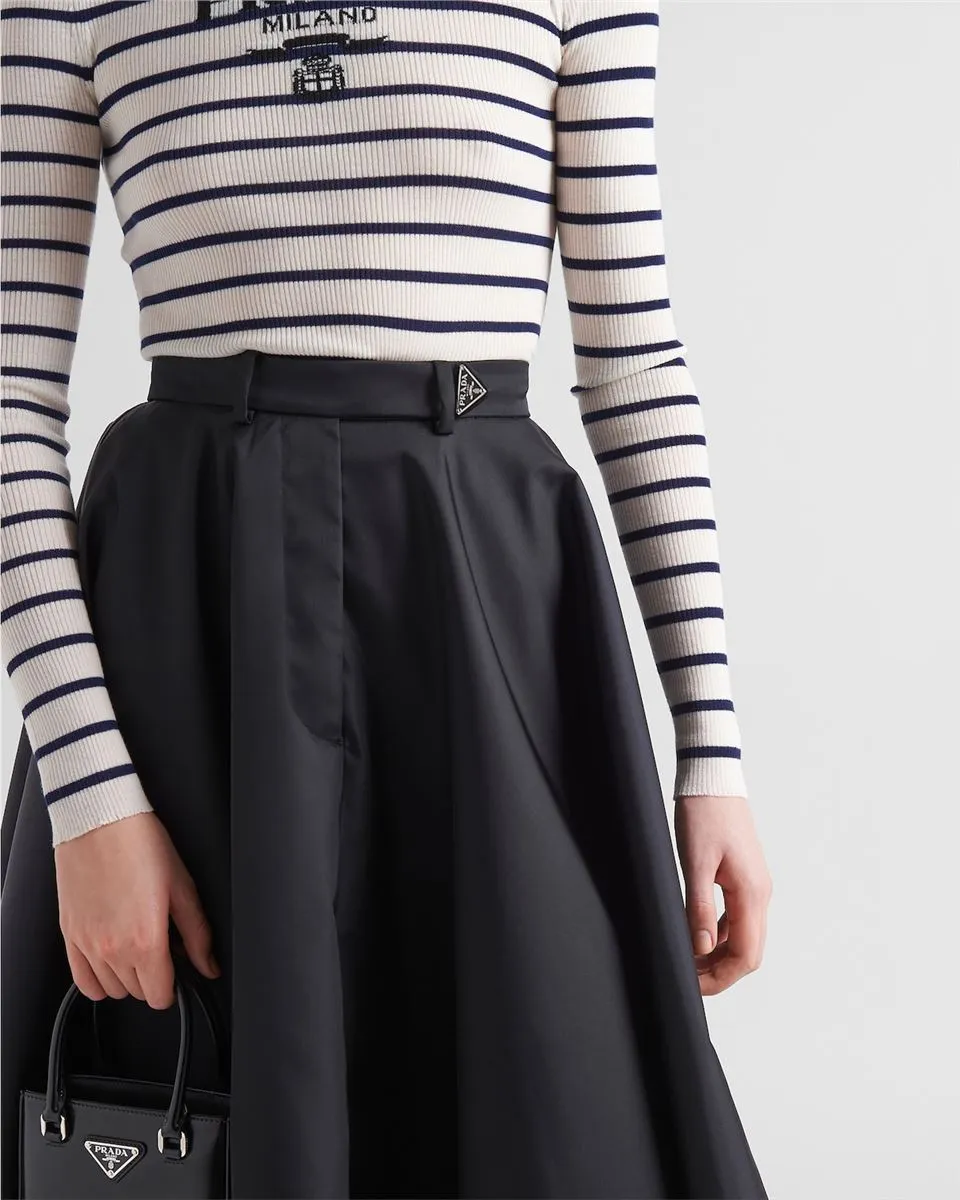RE-NYLON PLEATED SKIRT