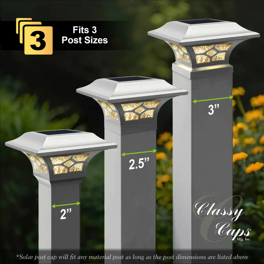 Solar Post Cap - Classy Caps Kingston White or Black Dual Lighted, SLZ332