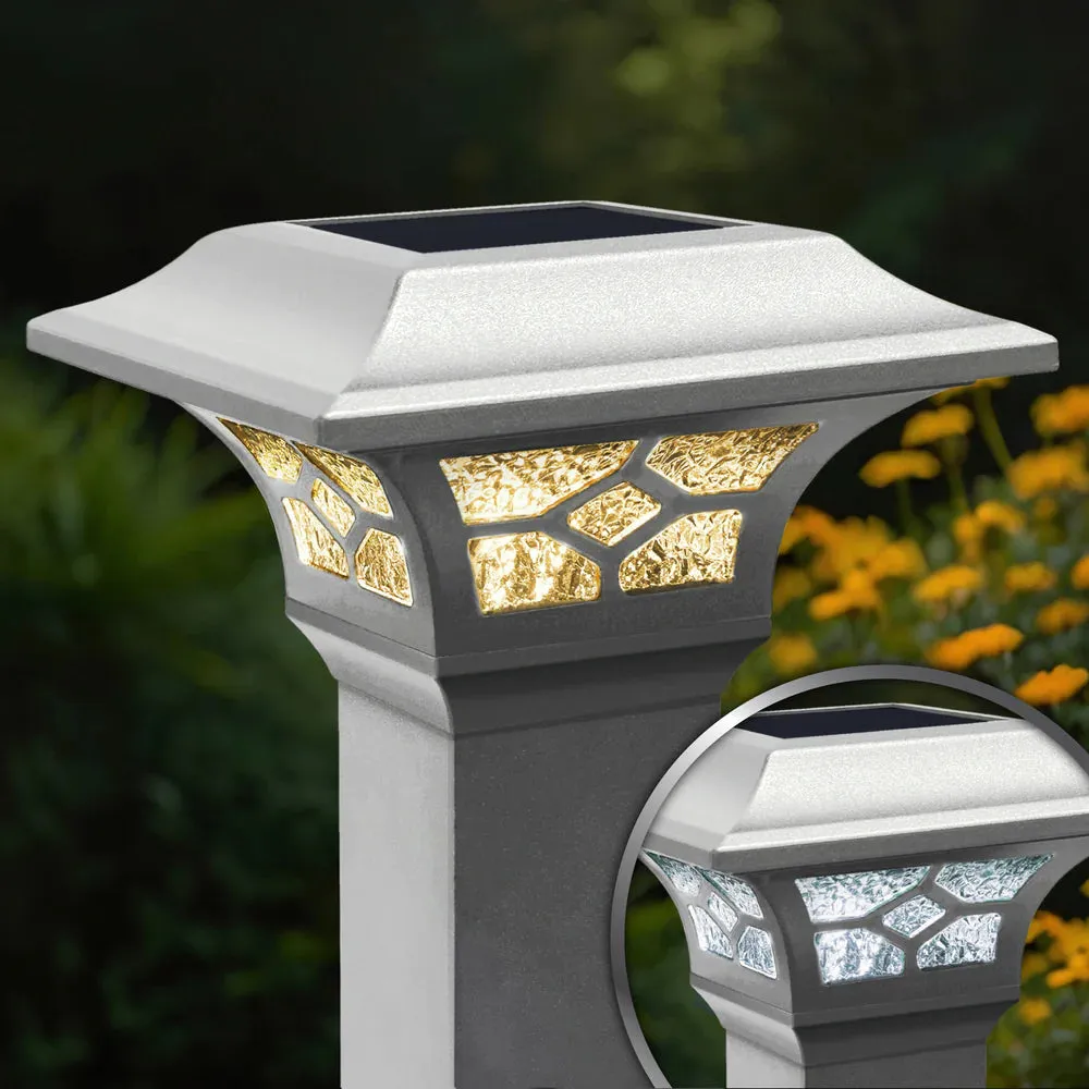 Solar Post Cap - Classy Caps Kingston White or Black Dual Lighted, SLZ332
