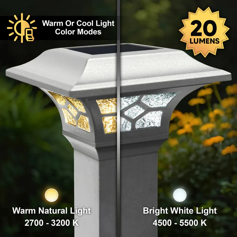Solar Post Cap - Classy Caps Kingston White or Black Dual Lighted, SLZ332