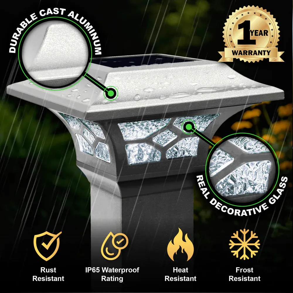 Solar Post Cap - Classy Caps Kingston White or Black Dual Lighted, SLZ332