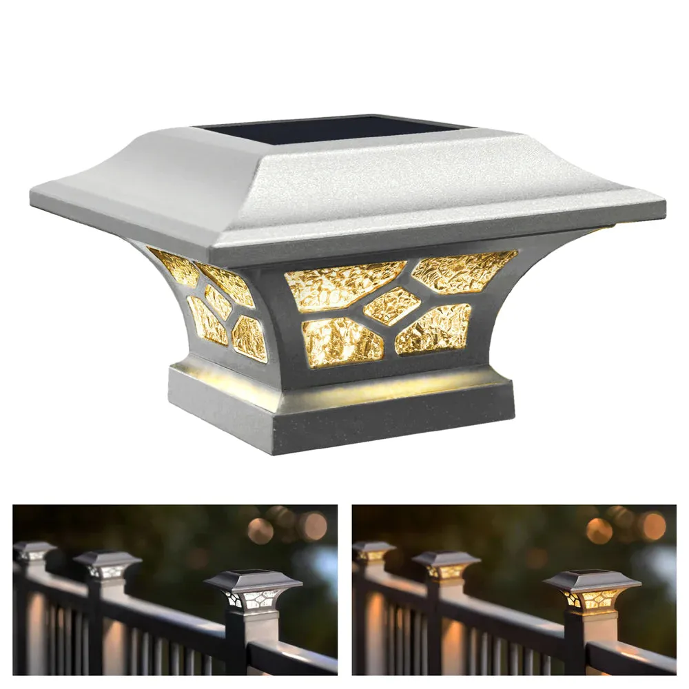 Solar Post Cap - Classy Caps Kingston White or Black Dual Lighted, SLZ332