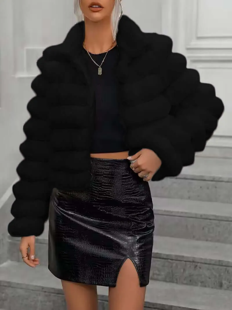 Trendy Imitation Short Fur Coat