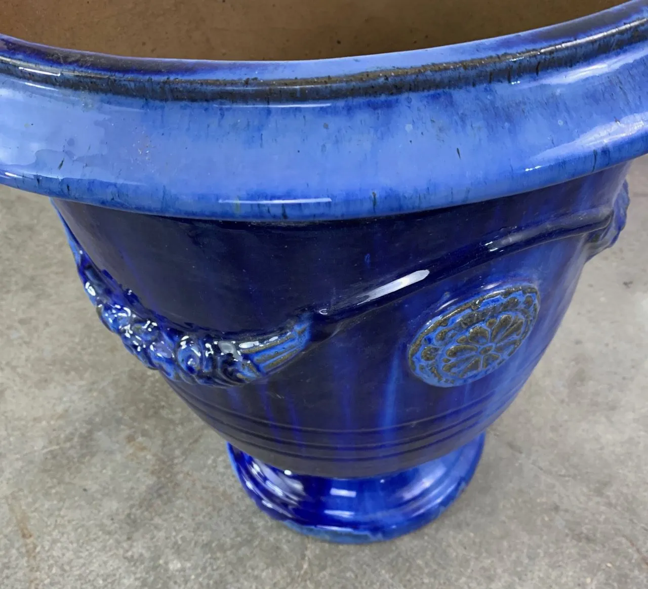 Urn Ceramic Pot, Planter, Blue